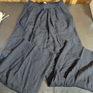 Navy Blue Wide-Leg Pants